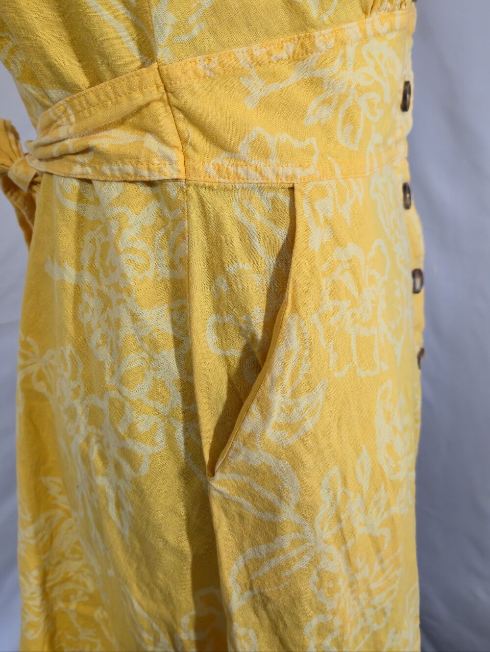 Free People Yellow Floral Button-Front Mini Dress - Picture 8 of 10